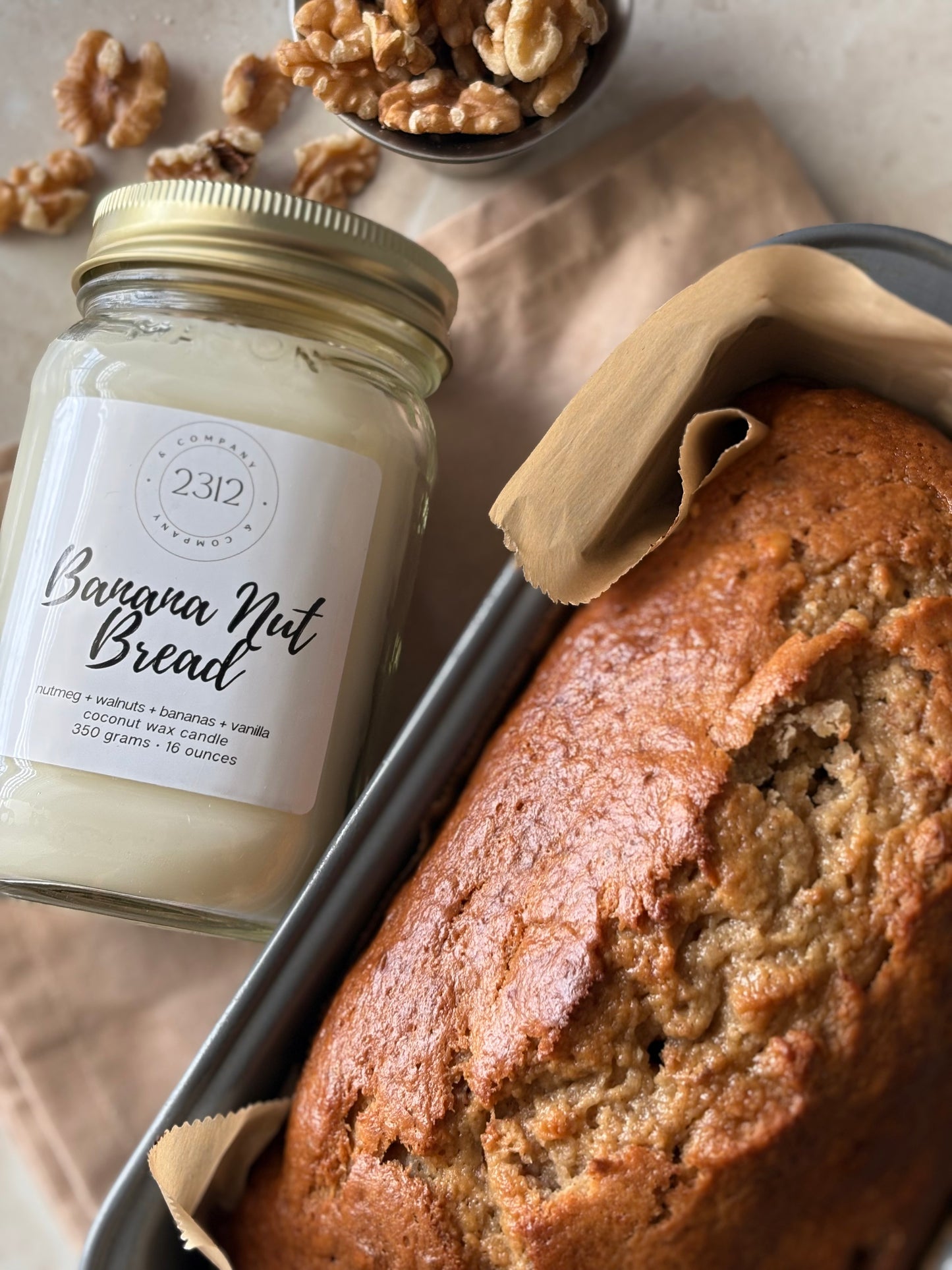 Banana Nut Bread Candle | Luxury Coconut Wax Candle | 16 oz