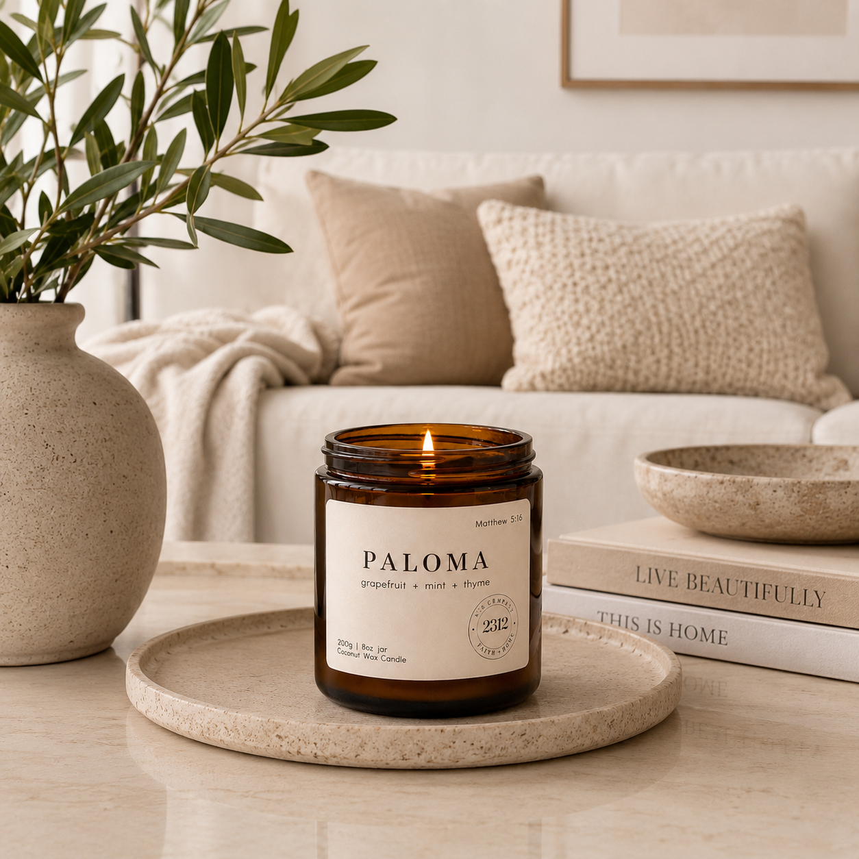 PALOMA | Grapefruit, Mint, & Thyme Coconut Wax Candle