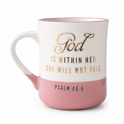 God Is Within Her Mug | Psalm 46:5 Christian Stoneware Coffee Mug