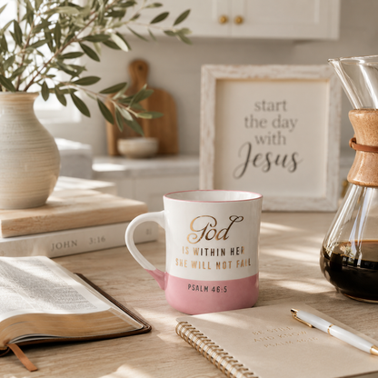 God Is Within Her Mug | Psalm 46:5 Christian Stoneware Coffee Mug