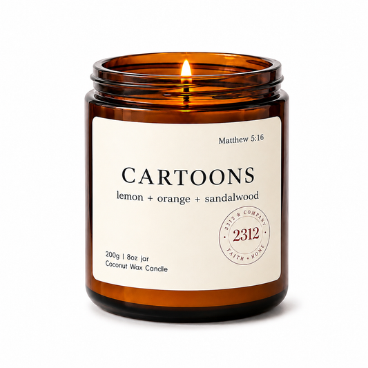 Cartoons | Lemon, Orange & Sandalwood Coconut Wax Candle