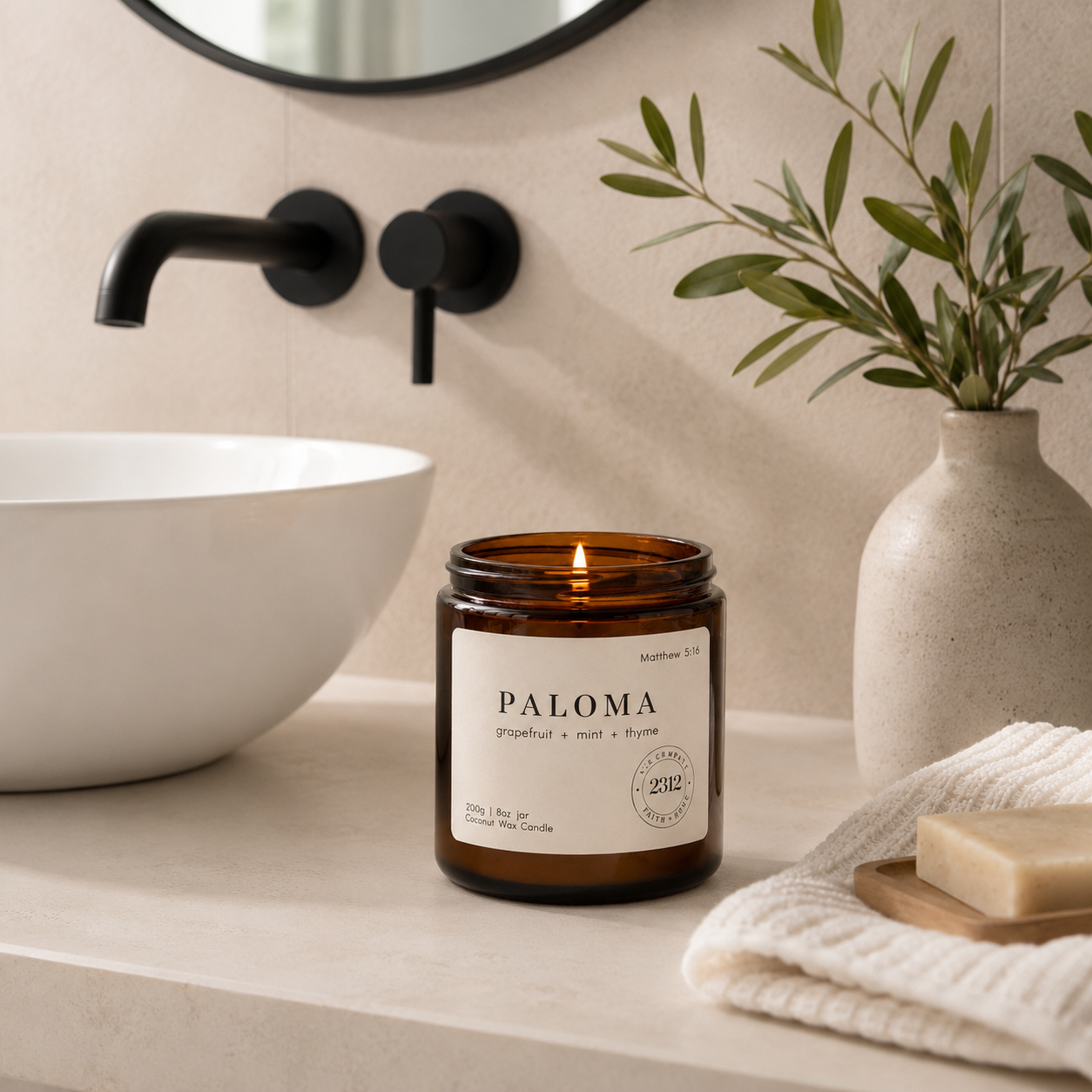 PALOMA | Grapefruit, Mint, & Thyme Coconut Wax Candle