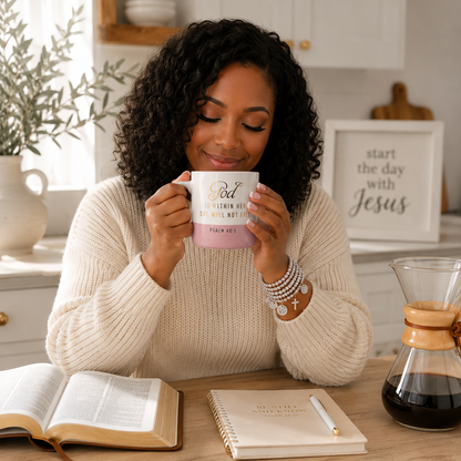 God Is Within Her Mug | Psalm 46:5 Christian Stoneware Coffee Mug
