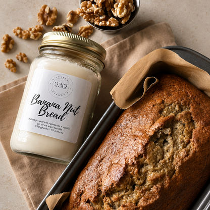 Banana Nut Bread | Banana, Vanilla & Toasted Walnut Coconut Wax Candle 16 oz