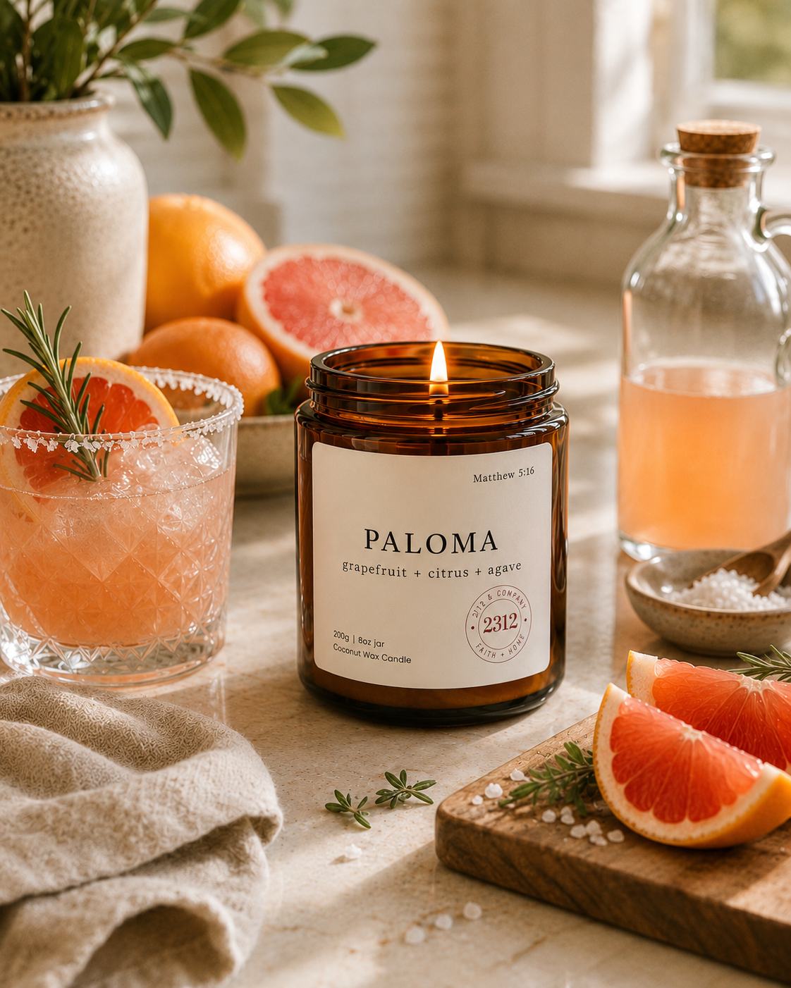 PALOMA | Grapefruit, Mint, & Thyme Coconut Wax Candle